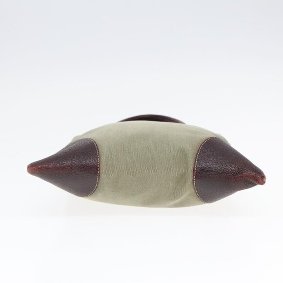 PRADA Hand Bag Canvas Khaki Silver Auth - Picture 11 of 16